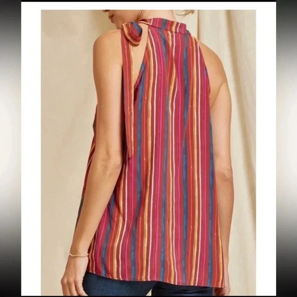 Savanna Jane Tie Neck Halter Tank - Size Medium NWT - Picture 2 of 9